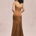 Sweetheart Seam Draped Luxe Satin Bridesmaid Dress Morilee