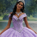 Rhinestone Quinceañera Dresds with Floral Organza Embroidery Morilee