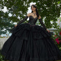 Floral Patterned Glitter Tulle with Split Skirt Overlay Morilee