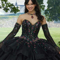 Floral Patterned Glitter Tulle with Split Skirt Overlay Morilee