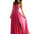Embroidered Bustier Prom Dress with Chiffon Skirt Morilee