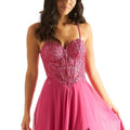 Embroidered Bustier Prom Dress with Chiffon Skirt Morilee