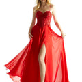 Embroidered Bustier Prom Dress with Chiffon Skirt Morilee