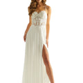 Embroidered Bustier Prom Dress with Chiffon Skirt Morilee