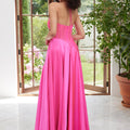 Satin Prom Dress with Sheer Corset Rosette Bodice Morilee
