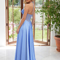 Satin Prom Dress with Sheer Corset Rosette Bodice Morilee