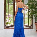 Allover Sequin Prom Dress with Draped Skirt Morilee