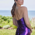 Foiled Jersey Cut Out Prom Dress with Flowers Morilee