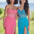 Rosette Criss Cross Bodice Jersey Prom Dress Morilee