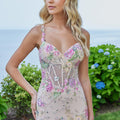 Floral Beaded Open Back Mermaid Prom Dress Morilee