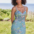 Floral Beaded Open Back Mermaid Prom Dress Morilee