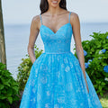 Floral Glitter A-Line Ball Gown Prom Dress Morilee
