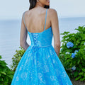 Floral Glitter A-Line Ball Gown Prom Dress Morilee