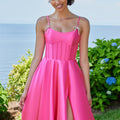 Mikado Ball Gown Prom Dress with Boning and Bows Morilee