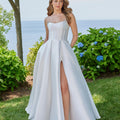 Mikado Ball Gown Prom Dress with Boning and Bows Morilee