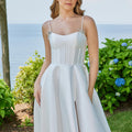 Mikado Ball Gown Prom Dress with Boning and Bows Morilee