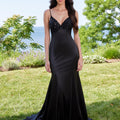 Satin Slip Prom Dress with Sequin Lace Morilee