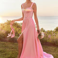 Crystal Beaded Bustier Satin Prom Dress Morilee