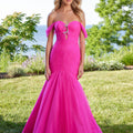 Draped Tulle Mermaid Prom Dress with Crystal Bows Morilee