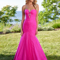 Draped Tulle Mermaid Prom Dress with Crystal Bows Morilee