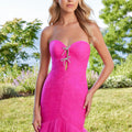 Draped Tulle Mermaid Prom Dress with Crystal Bows Morilee