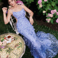 Three Dimensional Floral Beaded Net Prom Dress Morilee