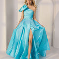 One Shoulder Bow Taffeta Party Dress Morilee