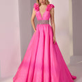 V-Neck Taffeta A-Line Party Dress Morilee