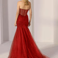 Cat Eye Asymmetrically Draped Glitter Tulle Party Dress Morilee