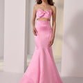 Bow Bodice Satin Mermaid Party Dress Morilee