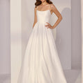 Soft Draped Lamour Satin Party Dress with Pockets Morilee