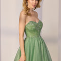 Beaded Bodice Corset Back Glitter Tulle Party Dress Morilee