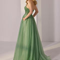 Beaded Bodice Corset Back Glitter Tulle Party Dress Morilee