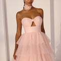 Tiered Tulle A-Line Party Dress with Cutout Bodice Morilee