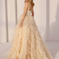 Satin Bodice and Tiered Tulle and Organza Skirt Party Dress Morilee