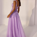 Sheer Corset 3D Floral A-Line Party Dress Morilee