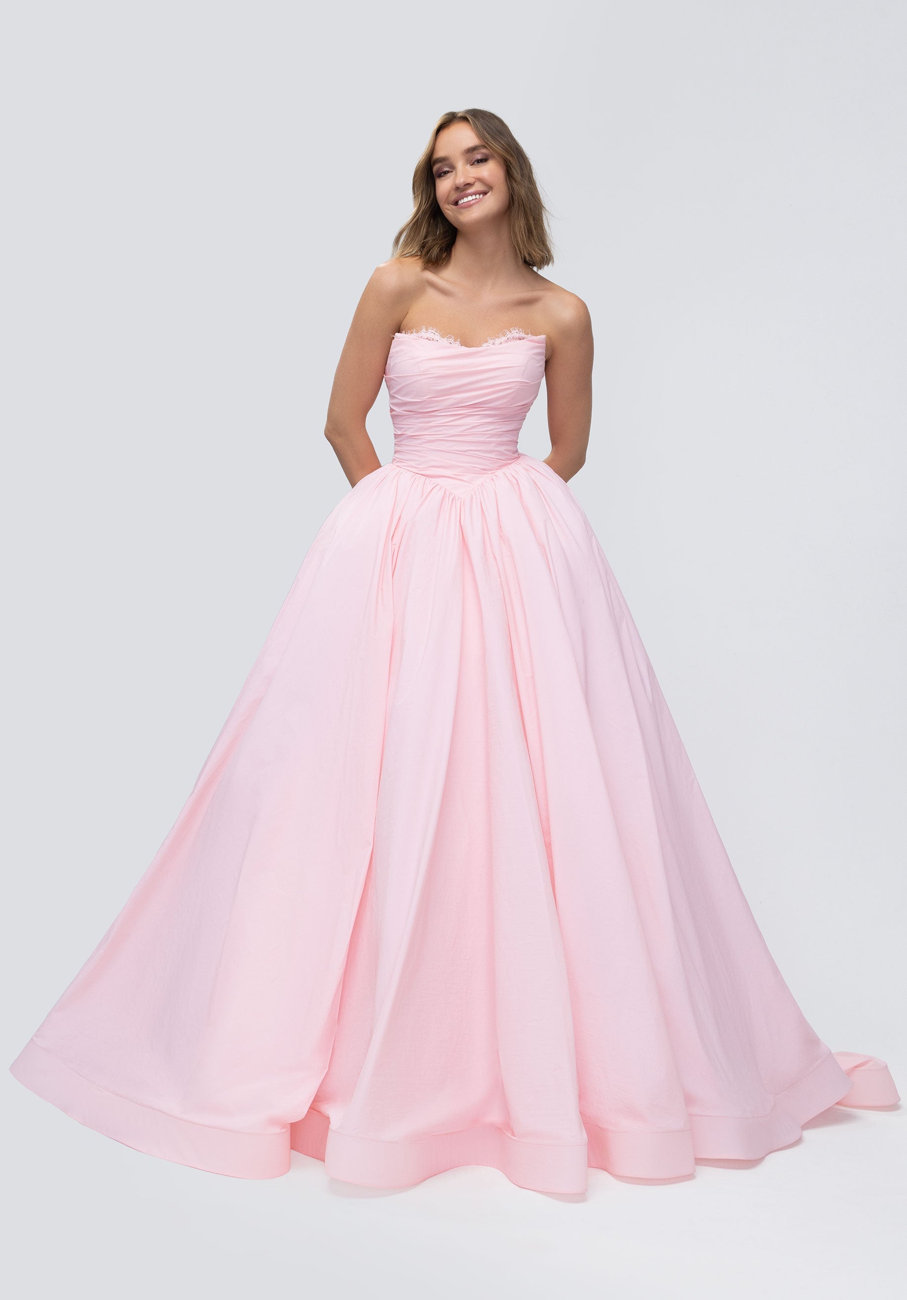 Chantilly Lace Peek-A-Boo Basque Waist Taffeta Party Dress