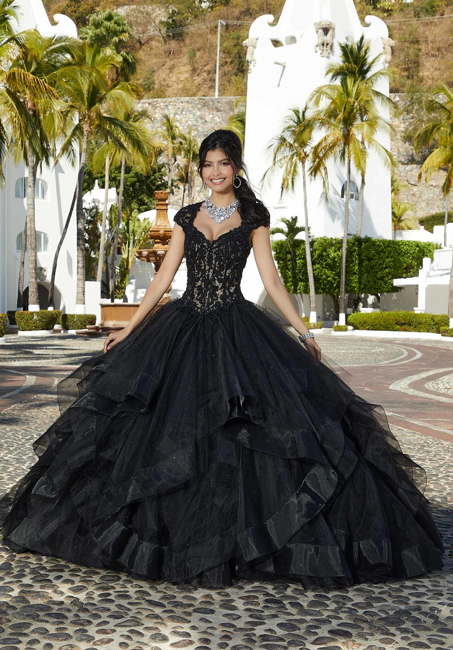 Flounced Sparkle Tulle Quinceañera Dress Morilee