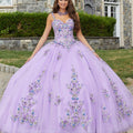 Crystal Beaded Contrasting Floral Embroidered Quinceañera Dress
