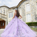 Crystal Beaded Contrasting Floral Embroidered Quinceañera Dress