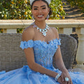 Sparkle Tulle and Floral Embroidered Quinceañera Dress Morilee