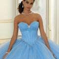 Rhinestone and Patterned Glitter Quinceañera Dress with Skirt Overskirt Morilee