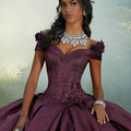 Pleated Shimmer Quinceañera Dress with Three-Dimensional Flowers Morilee