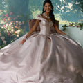 Pleated Shimmer Quinceañera Dress with Three-Dimensional Flowers Morilee