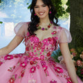 Crystal Beaded Floral Lace Quinceañera Dress Morilee