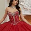 Crystal and Diamanté Beaded Sparkle Tulle Quinceañera Dress Morilee