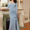 Fit and Flare Ruffled Jersey Evening Gown Morilee