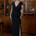 Wrapped Stretch Crepe Evening Gown Morilee