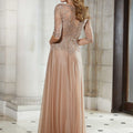 Metallic Mesh Evening Dress with Beading Morilee