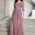 Metallic Mesh Evening Dress with Beading Morilee